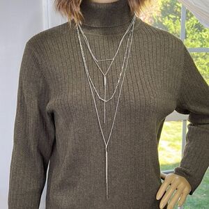 Four Tier Necklace Silver Tone